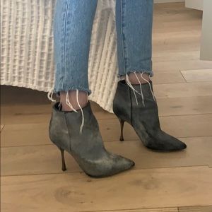 Valentino Hair Grey Booties
